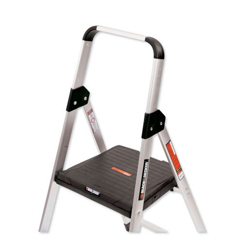 Aluminum Step Stool Ladder, 2-step, 225 Lb Capacity, 18.5w X 23.5 Spread X 38.5h, Silver Aluminum Step Stool Ladder, 2-step, 225 Lb Capacity, 18.5w X 23.5 Spread X 38.5h, Silver