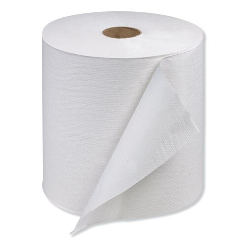 Hardwound Roll Towel, 7.88" X 1000 Ft, White, 6 Rolls/carton