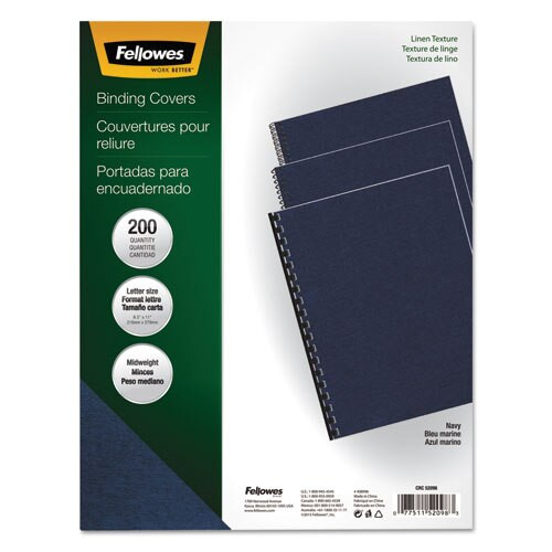 Linen Texture Binding System Covers, 11 X 8-1/2, Navy, 200/pack Linen Texture Binding System Covers, 11 X 8-1/2, Navy, 200/pack