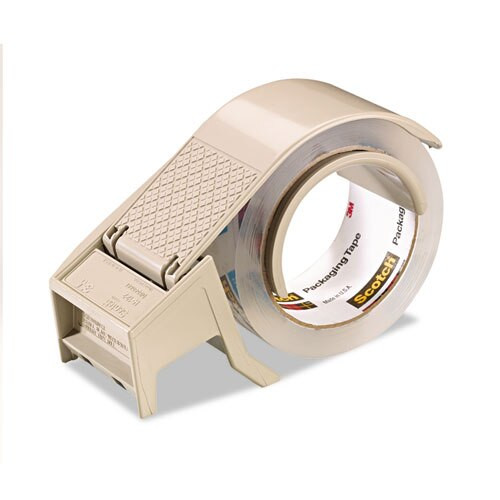 Compact And Quick Loading Dispenser For Box Sealing Tape, 3" Core, Plastic, Gray Compact And Quick Loading Dispenser For Box Sealing Tape, 3" Core, Plastic, Gray