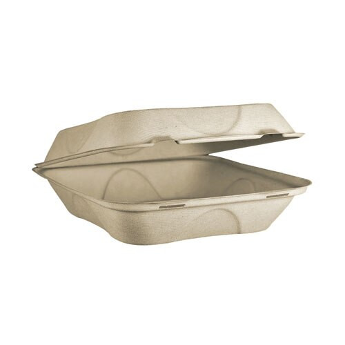 Fiber Hinged Containers, 9 X 9 X 3, Natural, 300/carton Fiber Hinged Containers, 9 X 9 X 3, Natural, 300/carton