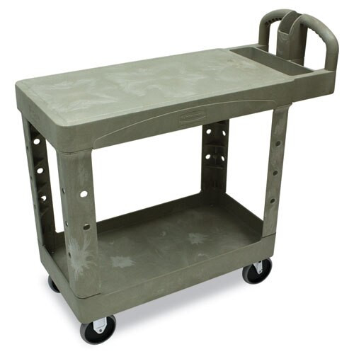 Flat Shelf Utility Cart, Two-shelf, 19.19w X 37.88d X 33.33h, Black Flat Shelf Utility Cart, Two-shelf, 19.19w X 37.88d X 33.33h, Black