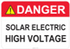 Danger Solar Electric, High Voltage - #53-313 thru 70-313