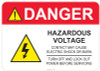 Danger Hazardous Voltage, #53-325 thru 70-325
