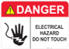 53-333 OSHA DANGER Sign: Danger Electrical Hazard. Available in vinyl label, aluminum sign, and reflective options. OSHA compliant safety signage.