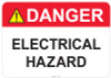 53-335 OSHA DANGER Sign: Danger Electrical Hazard. Available in vinyl label, aluminum sign, and reflective options. OSHA compliant safety signage.