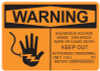 53-527 OSHA WARNING Sign: Warning Hazardous Voltage Inside. Available in vinyl label, aluminum sign, and reflective options. OSHA compliant safety signage.