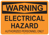53-532 OSHA WARNING Sign: Warning Electrical Hazard. Available in vinyl label, aluminum sign, and reflective options. OSHA compliant safety signage.