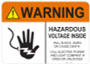 53-728 OSHA WARNING Sign: Warning Hazardous Voltage Inside. Available in vinyl label, aluminum sign, and reflective options. OSHA compliant safety signage.