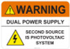 Warning Dual Power Supply #53-730 thru 70-730