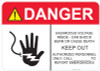 55-327 OSHA DANGER Sign: Danger Hazardous Voltage Inside. Available in vinyl label, aluminum sign, and reflective options. OSHA compliant safety signage.