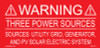 WARNING THREE POWER SOURCES SOURCES UTILITY GRID