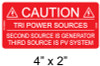 CAUTION TRI POWER SOURCES SECOND SOURCE IS GENER LABEL