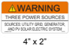 05-231 SOLAR WARNING LABEL 05-231 SOLAR WARNING LABEL