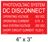 PHOTOVOLTAIC SYSTEM DC DISCONNECT OPERATING VO CUSTOM PLACARD