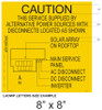 Solar Map Placard - Yellow Background with Black Letters - 8" x 8" - Item #14-648