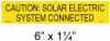 CAUTION SOLAR ELECTRIC SYSTEM CONNECTED PLACARD
