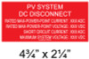04-614 SOLAR DC DISCONNECT PLACARD
