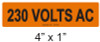 230 VOLTS AC - PV Labels #30-322