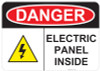 53-146 OSHA DANGER Sign: Danger Electric Panel Inside -. Available in vinyl label, aluminum sign, and reflective options. OSHA compliant safety signage.