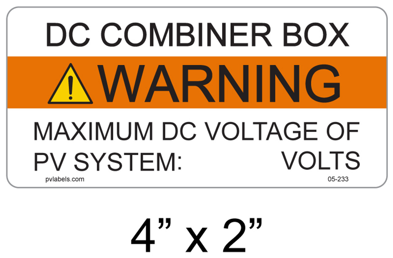 05-355 | SOLAR LABEL - WARNING - PHOTOVOLTAIC SYSTEM | PV LABELS