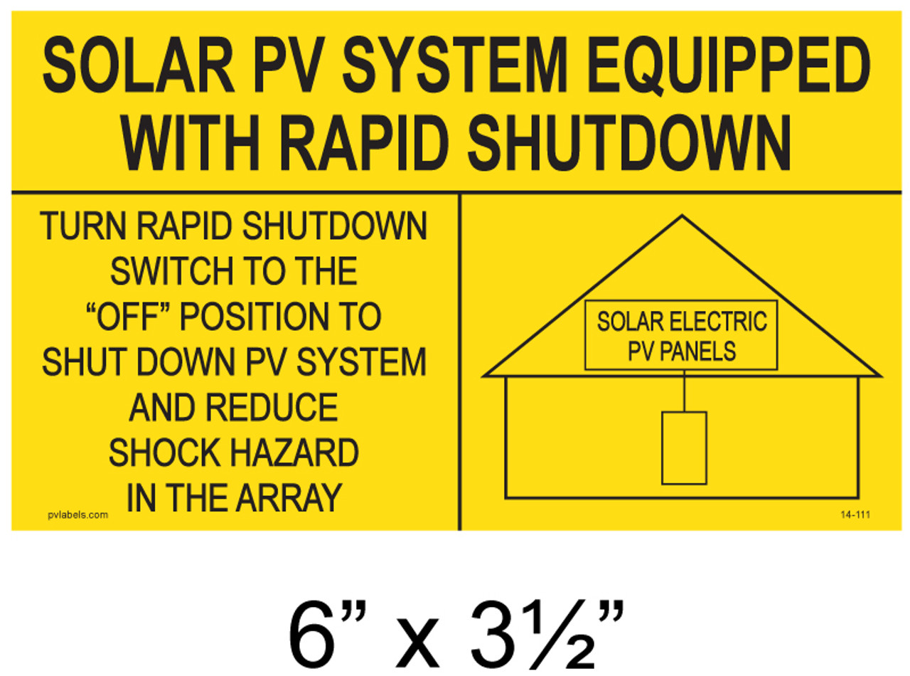 05-111  SOLAR LABEL - SOLAR PV SYSTEM EQUIPPED NEC 2017 690.56(C