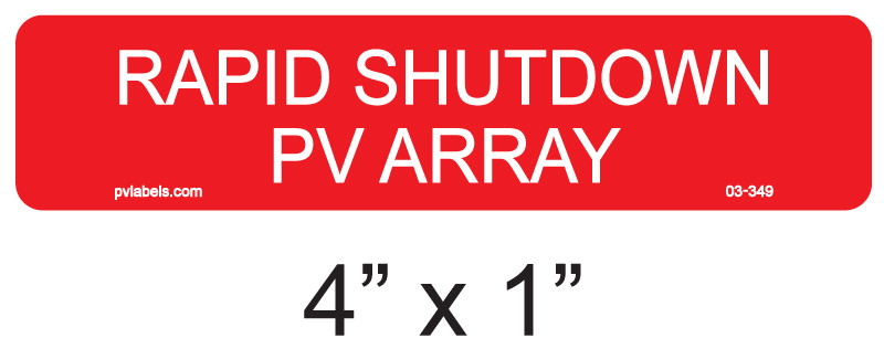 PLACEMENT - RAPID SHUTDOWN - PV Labels