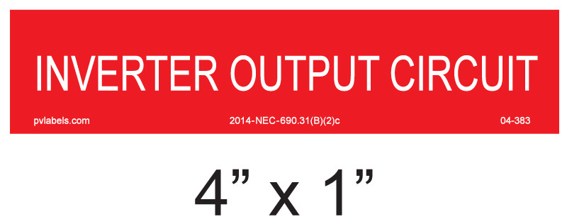 03-375 | SOLAR LABEL - INVERTER | PV LABELS