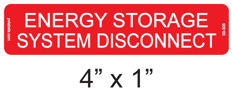 Energy Storage System Disconnect | PV Labels 03-305