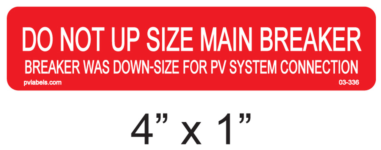 その他 nec VALUESTAR 03-336 | SOLAR LABEL - DO NOT UPSIZE MAIN | PV LABELS