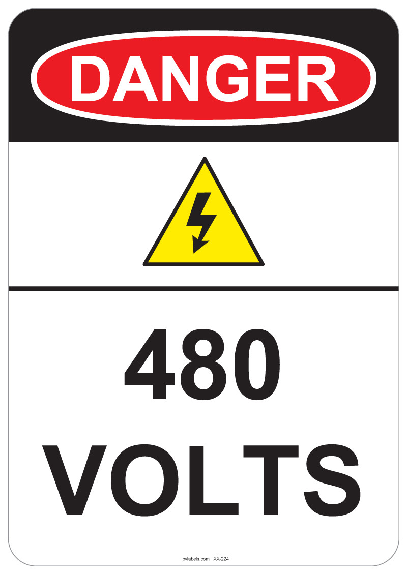 53-224 | SOLAR LABEL - DANGER - (VOLTAGE SYMBOL) | PV LABELS