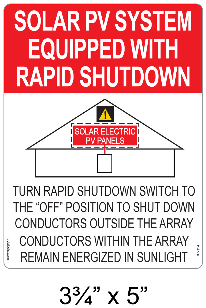 07-114 | SOLAR METAL SIGN - (RED) SOLAR PV SYSTEM | PV LABELS