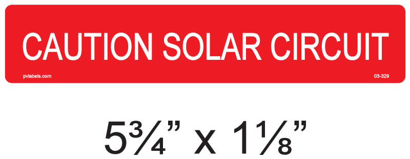 Caution Solar Circuit | PV Labels 03-329