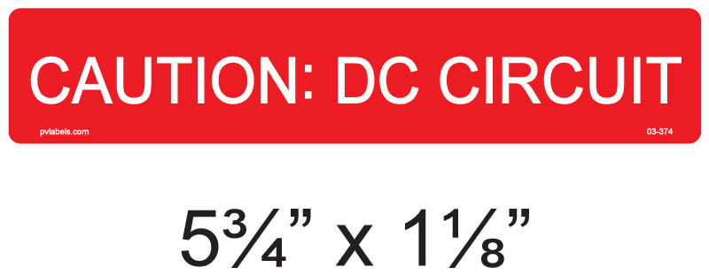 Caution DC Circuit | PV Labels 03-374