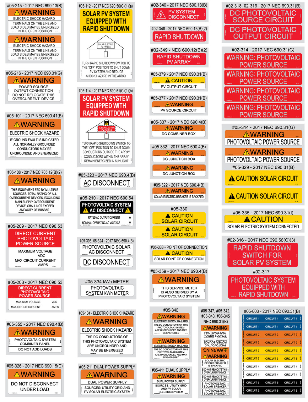 05-517 | SOLAR ASSORTMENT PACK - 2017 NEC VALUE PACK NEC 2017 | PV