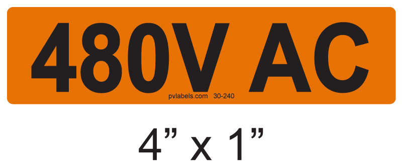480 V AC | PV Labels 30-240