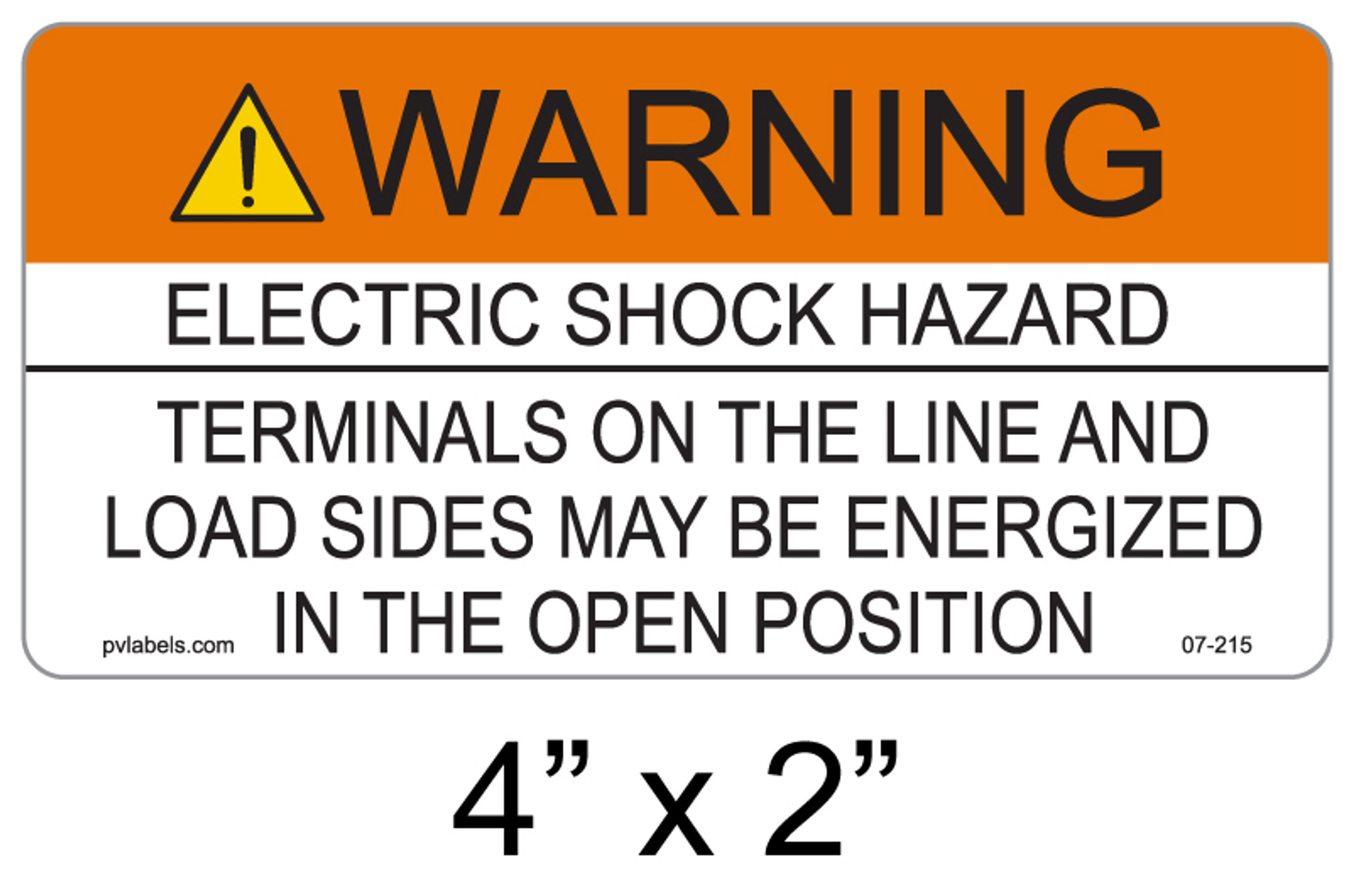 05-215 | SOLAR LABEL - WARNING - ELECTRIC SHOCK NEC 2017