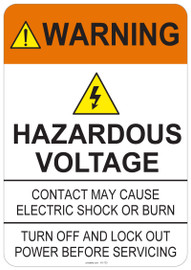 Warning Hazardous Voltage #53-723 thru 70-723