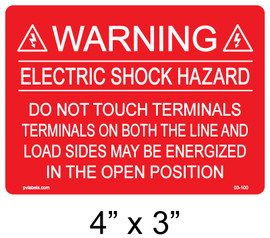 Solar Labels - WARNING THREE POWER SOURCES| PV Labels