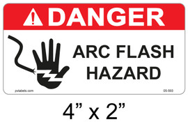 Danger Arc Flash Label - 4" X 2" - Item #05-593