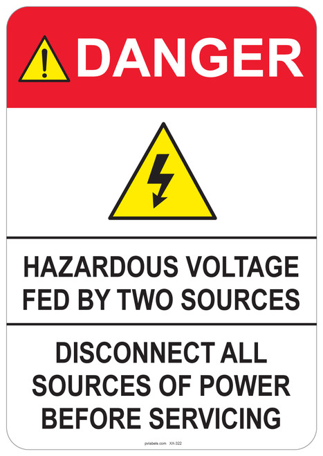 Danger Hazardous Voltage, #53-322 thru 70-322
