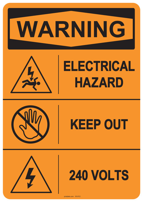 OSHA DANGER: Electrical Hazard Keep Out | PV Labels 55-215
