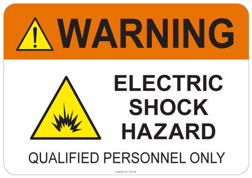 Warning Electric Shock Hazard #53-742 thru 70-742