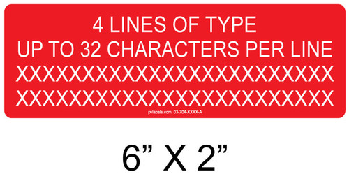 CUSTOM 4 LINE 1/4" LETTERS LABEL