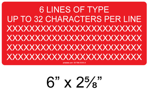 CUSTOM 6 LINE 1/4" LETTERS LABEL