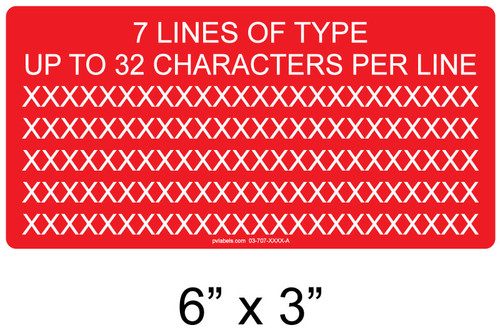 CUSTOM 7 LINE 1/4" LETTERS LABEL