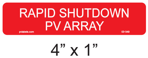 PV RAPID SHUTDOWN SWITCH (03-237) LABEL