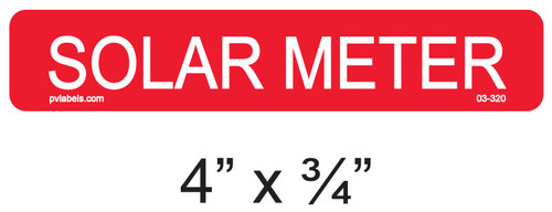 SOLAR METER LABEL