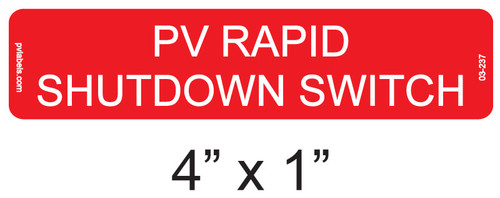 PV RAPID SHUTDOWN SWITCH LABEL