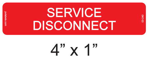 SERVICE DISCONNECT LABEL